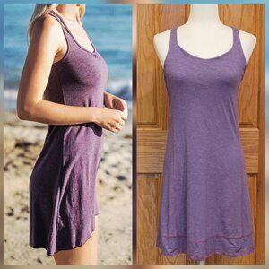 Horny Toad Racerback Slubbed Burnout Cotton Tank Dress Purple